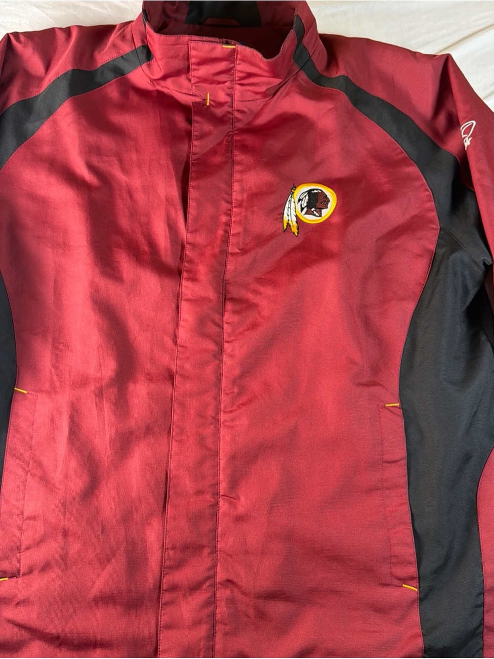 Reebok Maroon and Black Windbreaker with Embroidered Logo